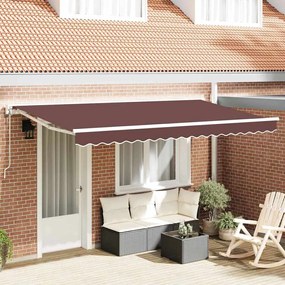vidaXL Toldo Retrátil Manual Castanho 400x200 cm