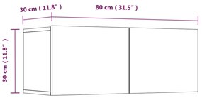 Conjunto móveis de TV 4 pcs madeira processada carvalho fumado