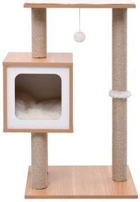 Árvore para gatos com tapete arranhador sisal 82 cm