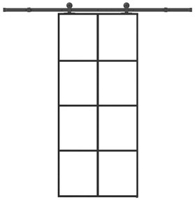 vidaXL Porta deslizante c/ conj. ferragens 90x205cm vidro ESG/alumínio