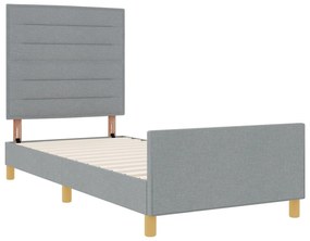 Cama vidaXL Cinza Claro 90x200 cm Tecido