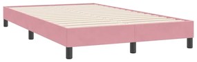 Cama com molas sem colchão 120x220 cm veludo rosa