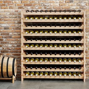 Garrafeira de Vinho, 120 x 29 x 79 cm, Capacidade para 72 Garrafas, Cor Natural