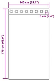 Cortinas de voile com ilhós 2 pcs creme 140x175 cm
