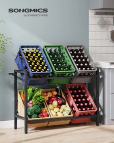 Estante para caixas de bebidas 36 x 105 x 81,1 cm com 2 níveis para 6 caixas Preto