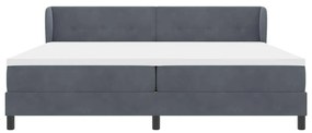 Cama Box com Colchão vidaXL Cinza Escuro 200x200 cm em Veludo