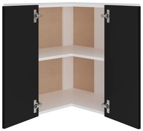Armário de canto suspenso “Lyon” 57x57x60 cm preto