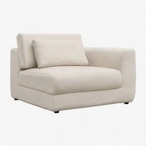 Módulo De Canto Direito Para Sofá Modular Com Encosto De Cabeça Regulável Em Altura Estofado Em Chenille Cataline Chenille Bege Creme - Sklum