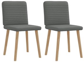 Cadeiras de jantar 2 pcs tecido cinzento-escuro