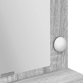 Mesa de Maquiagem vidaXL com Luzes LED Cinza Sonoma 100x41x135 cm