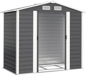 Outsunny Abrigo de Jardim Exterior 2,36m² 213x120x194 cm com Base Reforçada (Piso NÃO Incluído) e Portas de Correr Cinza Escuro | Aosom Portugal
