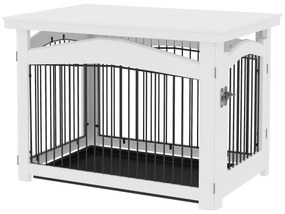PawHut Gaiola para Cães Médios 3 em 1 Mesa Auxiliar Gaiola para Cães c