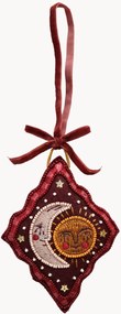 Ornamentos de Natal artesanais Sun and Moon, conjunto de 2