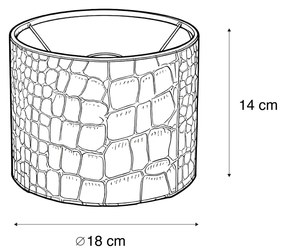 Abajur de Veludo com Design Crocodilo e Interior Dourado 18/18/14 Clássico / Antigo