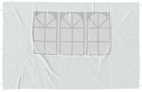 Parede lateral com janela p/ tenda de festas 2 pcs PE branco