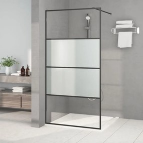 vidaXL Divisória de chuveiro 100x195 cm vidro semiopaco ESG preto