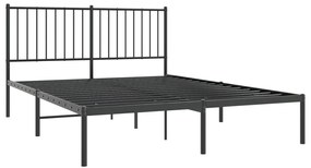 Estrutura de cama com cabeceira 140x200 cm metal preto