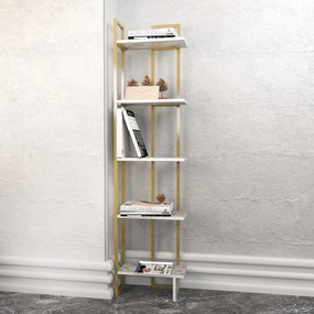Estante Alice – Branco e Dourado – 45,2x21,6x180 cm