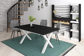 Mesa de sala de jantar | 8 pessoas | 170 | Robusto e estável graças à sua estrutura e pernas sólidas | Ideal para reuniões familiares | Preto | Estilo