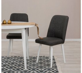 Conjunto de Mesa de Jantar Extensível e Cadeiras Vina – Branco e Antra