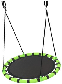 AIYAPLAY Baloiço para Crianças Redondo Baloiço de Jardim Infantil Ajustável Impermeável Carga 150kg Ø100x180 cm Preto e Verde | Aosom Portugal