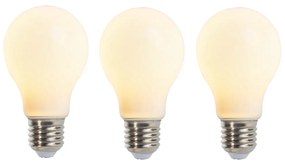 Conjunto de 3 lâmpadas de filamento LED E27 reguláveis matt 5W 380lm 2350K