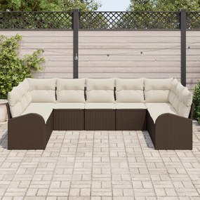 Conjunto de Sofás de Jardim VidaXL com Almofadas Castanho Rattan Polím