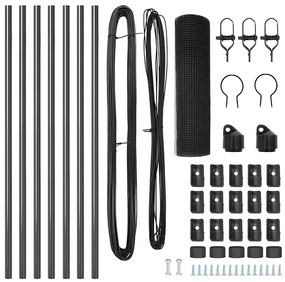 Conjunto de Postes de Cerca Conjunto de 2 Cinzento