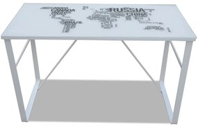 Secretária rectangular com padrão de mapa