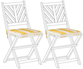 Conjunto de 2 almofadas de assento amarelo e branco TERNI Beliani