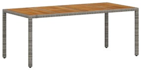 Conjunto de Jantar de Jardim vidaXL 9 Peças Cinza Rattan Poly