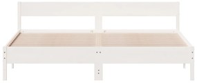 Cama sem colchão 200x200 cm madeira de pinho maciça branco