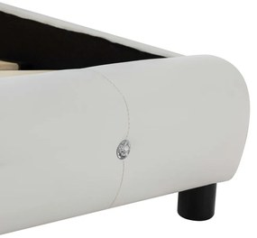 Estrutura de cama 160x200 cm couro artificial branco