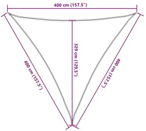 Para-sol estilo vela 160 g/m² 4x4x4 m PEAD castanho