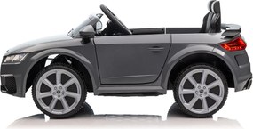 Carro elétrico para crianças 12V Audi TT RS pneus de borracha maciça, banco em pele sintética Cinzento
