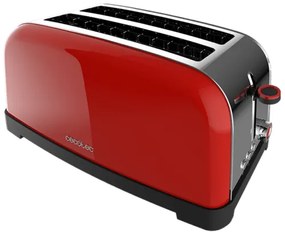 Torradeira vertical Toastin' time 1500 Red Lite Steel com ranhura dupla longa e 1500 W de potência