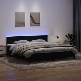 vidaXL Cama box spring c/ colchão e LED 200x220 cm veludo preto