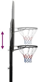 Tabela de basquetebol 258-363 cm polietileno preto