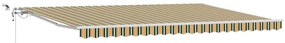 Toldo Retrátil Automático vidaXL com LED Verde e Amarelo 500x300 cm