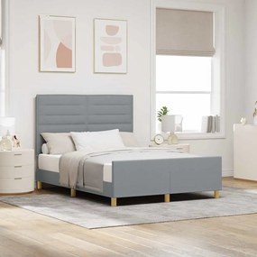 Cama vidaXL Cinza Claro 140x190 cm em Tecido