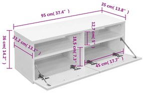 Móvel de TV em aglomerado 95x35x36 cm branco