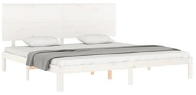 Estrutura cama Super King Size c/ cabeceira madeira branco