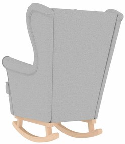 Cadeira de baloiço 74x90x102 cm tecido cinzento-nublado