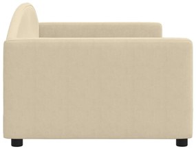Sofá-cama 90x200 cm tecido cor creme