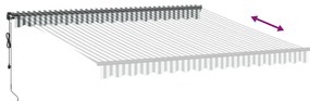 Toldo retrátil automático com LEDs 400x300 cm antracite/branco