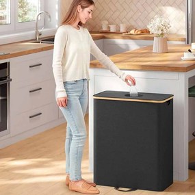 Contentor para recolha de garrafas retornáveis 135 L Preto-bege natural