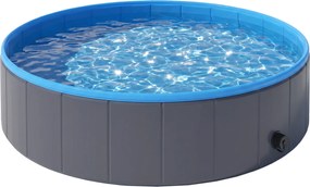 PawHut Piscina Dobrável para Cães Grandes e Médios, com Fundo Antiderrapante para Patos, Interior e Exterior, 120x30cm | Aosom Portugal
