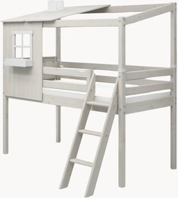 Cama de criança em madeira com escada e barra de segurança Classic 1/2