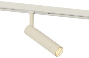 Foco Moderno Bege com Branco para Sistema de Trilho Monofásico - Slimline Uzzy