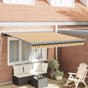 vidaXL Toldo Manual Retrátil Listras Multicoloridas 300x250 cm